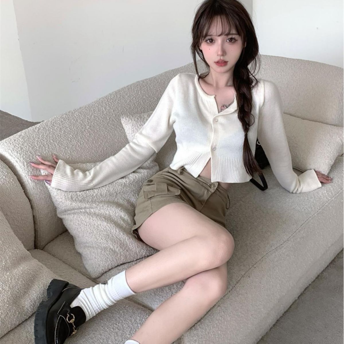 joker costume female outfit Autumn Skirt Ins Fashionable Workwear Skirt Women's Khaki Hot Girl High Waist Slimming Sheath Skirt