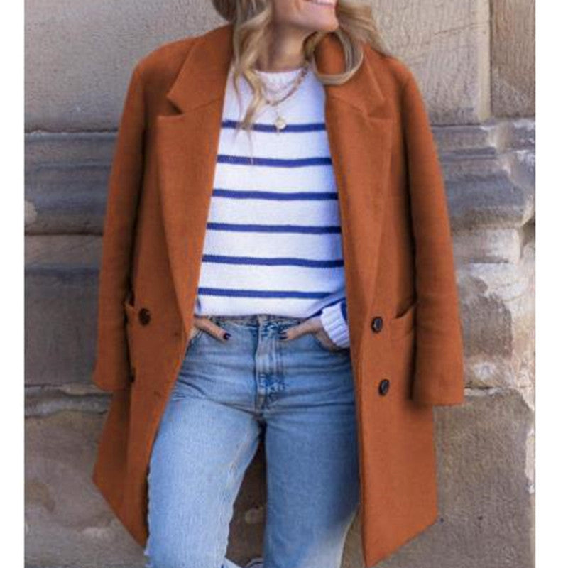 men’s fall fashion 2024 Autumn and Winter Mid-Length plus Size Woolen Women's Woolen Coat Quality Goods