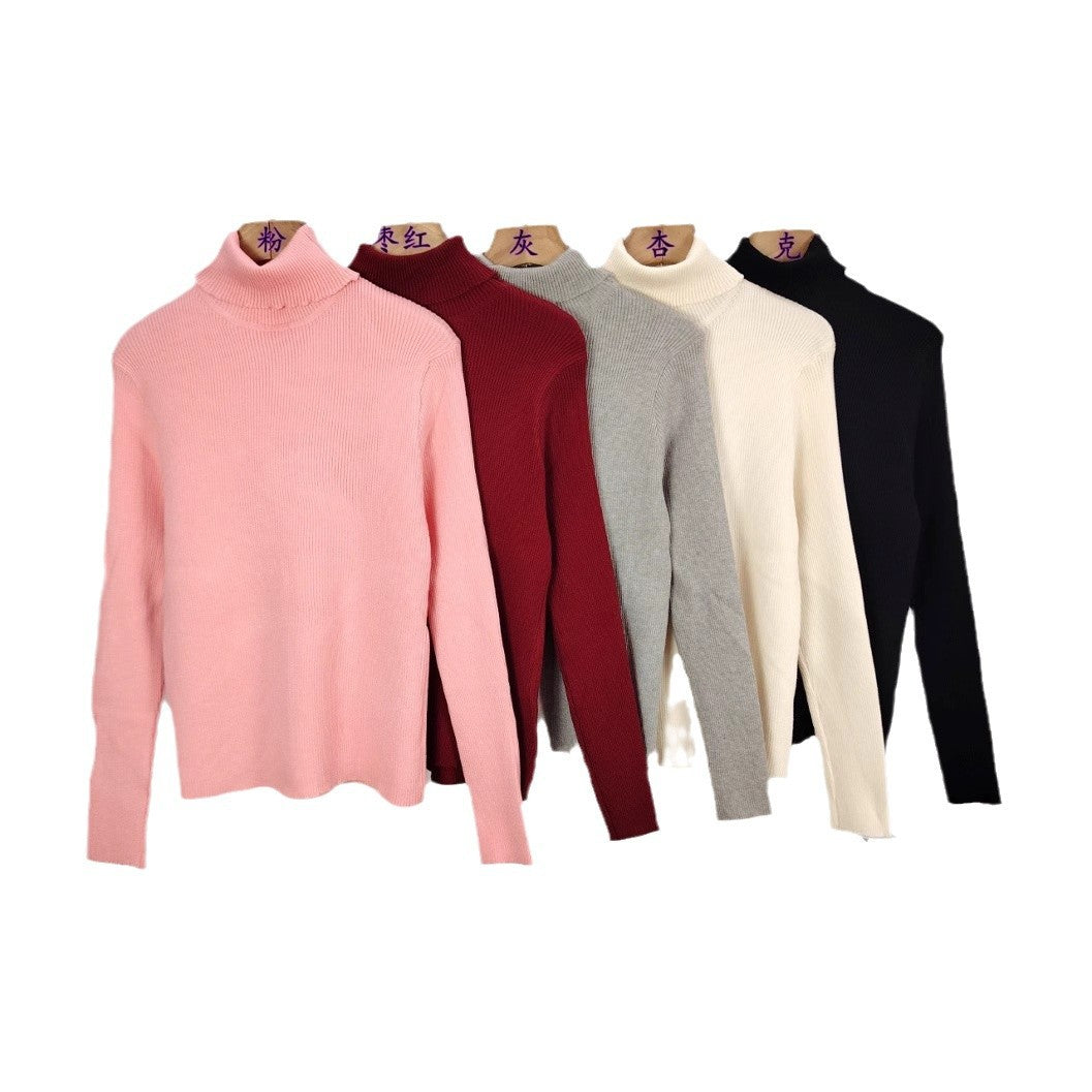 tailgate outfit black women Turtleneck Sweater Women's Autumn and Winter Pullover Long Sleeve Slim Fit Slimming Bottoming Shirt Women's Sweater Top