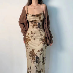 detective vs suspect dress to impress French Style Light Mature Artistic Conception Oil Painting Retro Dress Swing Collar Slim Waist Strap Mid-Length Elegant New Chinese Style