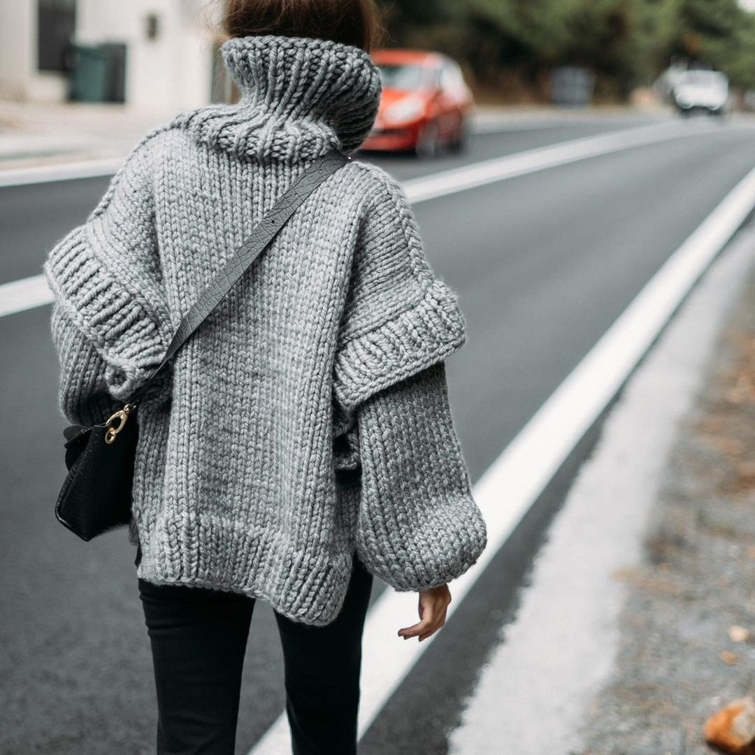 fall outfit Sweater Sweater Pullover Women's Fluffy Rough Sweater Long Sleeve