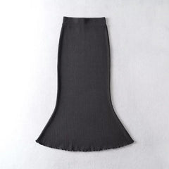 fashion outfits Gentle Sheath Fishtail Skirt for Women Spring Ins Blogger High Waist Slim Mid-Length Skirt