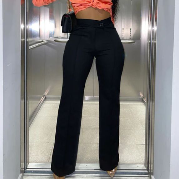 outfit Spring and Summer New Casual Pants Elegant Commuter Straight Trousers Versatile Fashionable High Waist Micro Elastic Pants for Women