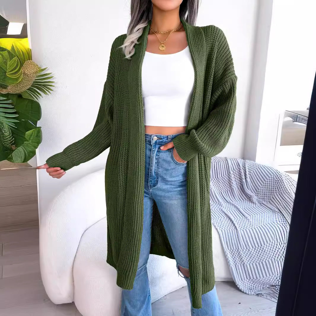 fall outfits Autumn and Winter Casual Lapel Long Cardigan Sweater Coat for Women