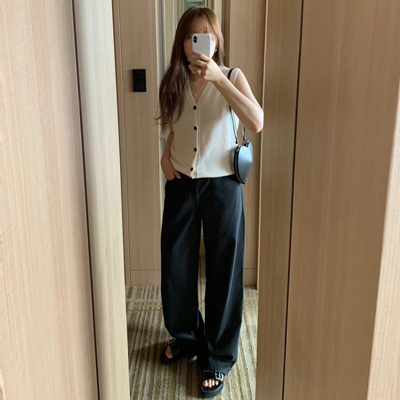 casual outfits Fall Commuter Casual Straight Draping Casual Pants for Women
