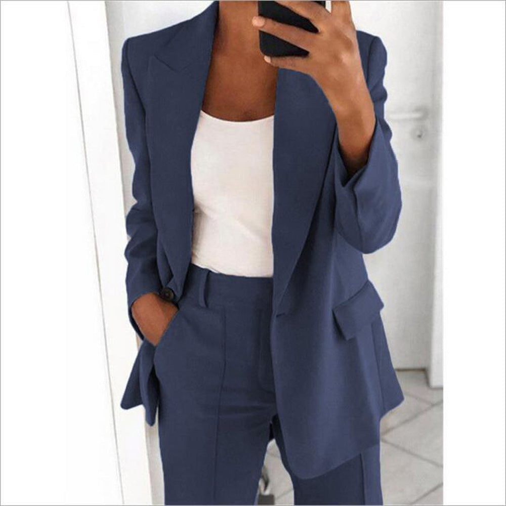 chuc 2024 Women's New Fashion High-End Slim Lapel Cardigan Temperament Suit Jacket Suit Women