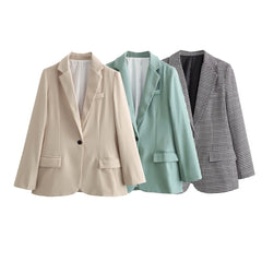 church outfit Women's Spring and Autumn Fashion plus Size Slim Fit One Button Small Suit Jacket for Women