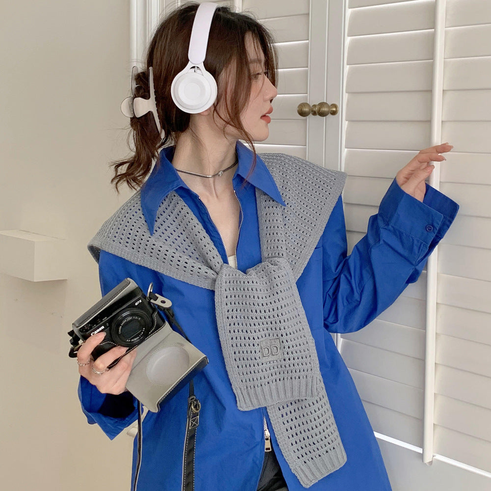 casual fall outfits Spring and Autumn Knitted Shawl for Women, Fashionable Decoration, Western Style Shoulder-Matching, Summer, Skirt, Neck Protection