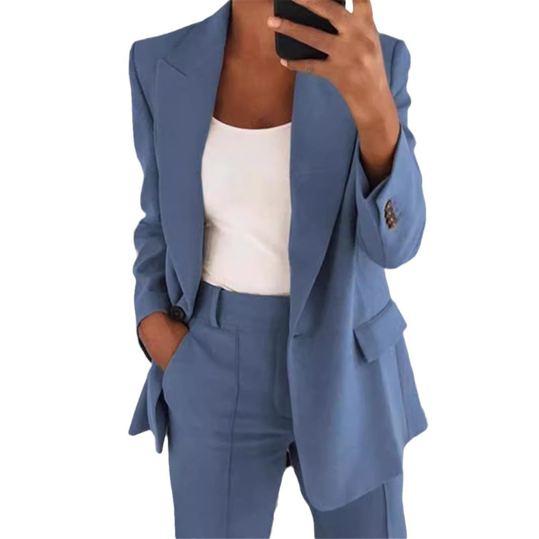 chuc 2024 Women's New Fashion High-End Slim Lapel Cardigan Temperament Suit Jacket Suit Women