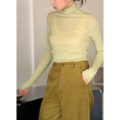 tailgate outfit black women Shirt Autumn and Winter Essential 7-Color Warm Half Turtleneck Bottoming Sweater T Women's Pit Pattern Stacked Top