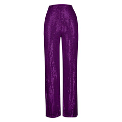 Women's High Waist Fashion Casual Pants EBay Sequins Loose Draping Wide Leg Pants Summer Women's