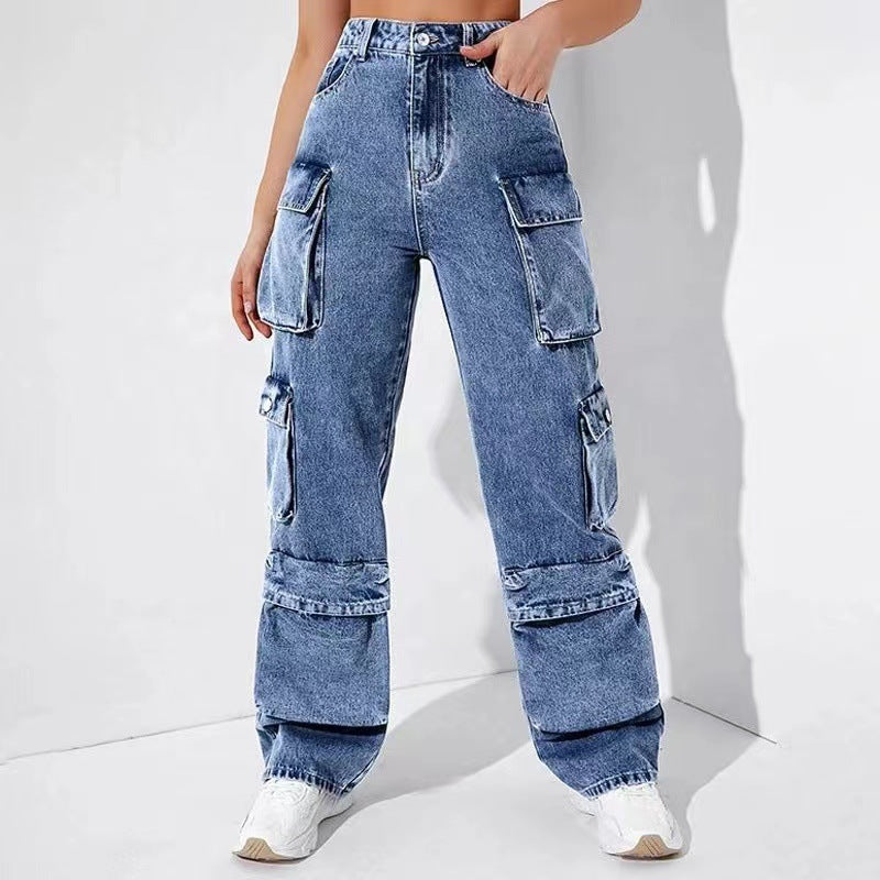 usher concert outfit ideas Women's Jeans Overalls High Waist Flap Pocket Women's Pants Loose Fit Women's Pants