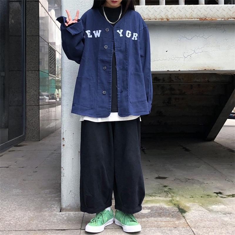 trashy outfits INS Super Popular Japanese Retro Street Lazy Dark Wide-Leg Pants Loose Straight Solid Color Trousers for Men and Women