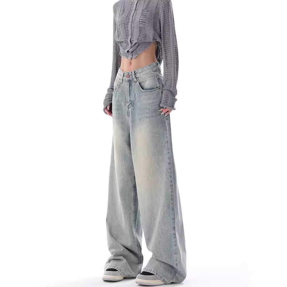 outfit ideas for school Ken Studio Early Autumn 2024 New Jeans Women's American Retro Design Niche Loose Wide-Leg Pants Pants