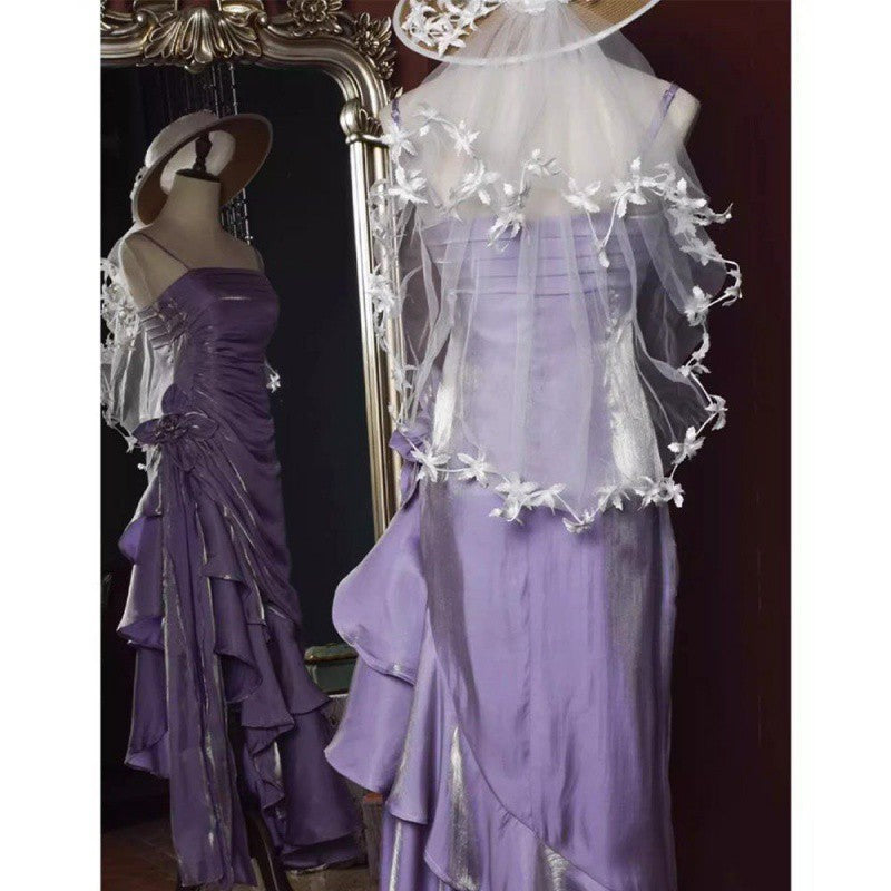alien invasion dress to impress Spring New Ancient Mermaid Ji Laser Dress Light Luxury Niche Adult Ceremony Battle Gown High-Grade Long Dress