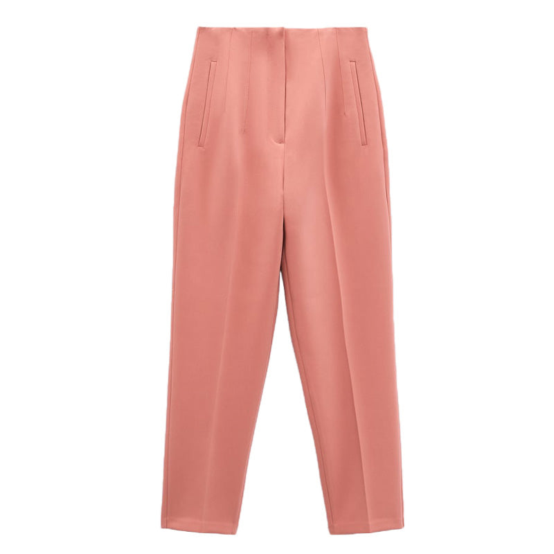 curvy casual outfits Autumn New Casual Pants Professional Temperament Commuter Front Pleated Slimming Ankle High Waist Pants 7901432