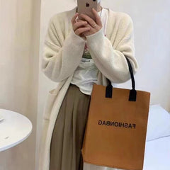 fall outfits Solid Color Knitted Cardigan Women's Autumn and Winter Loose Temperament V-neck Lazy Style Mid-Length over-the-Knee Sweater Coat Fashion