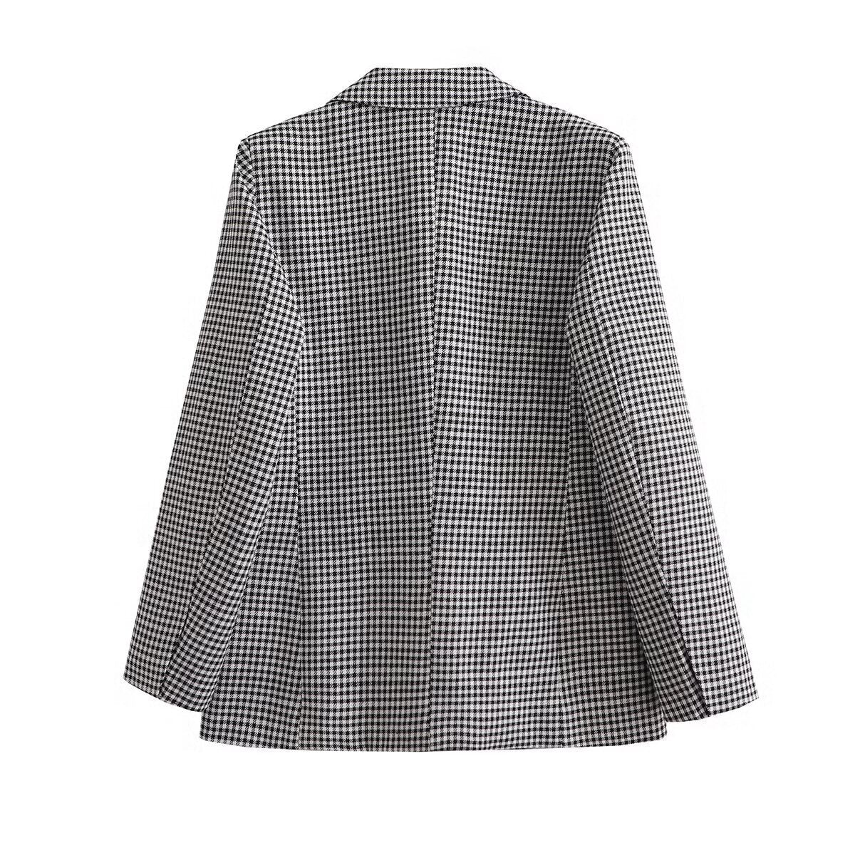 church outfit 2024 Spring Festival 3 Colors One Button Women's Slim Fit Suit Suit Jacket Green Black and White Plaid
