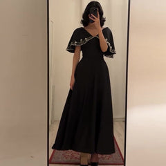 dress to impress outfits Autumn Solid Color Fashion Shawl Collar High Waist Slim Temperament Long Dress