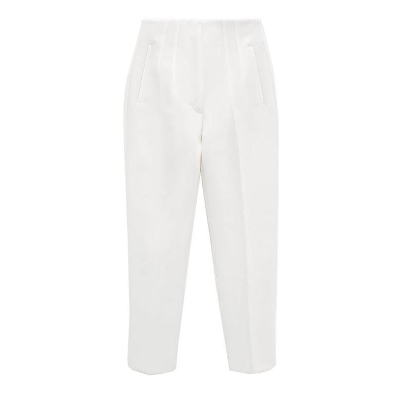 curvy casual outfits Autumn New Casual Pants Professional Temperament Commuter Front Pleated Slimming Ankle High Waist Pants 7901432