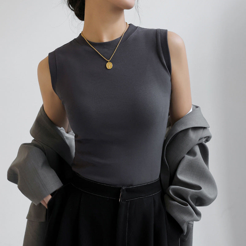 summer outfits inspo Cotton Small round Neck Basic Base All-Match Camisole Women's Summer Inner Sleeveless Outer Wear