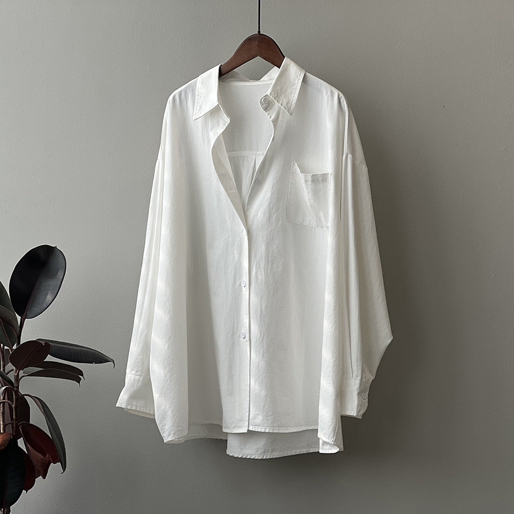 birkenstock clogs outfit fall Cotton Long-Sleeved Loose Shirt Coat for Women Autumn Lazy Style Outdoor Casual Shirt