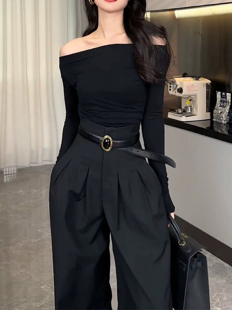 outfit inspo fall Early Autumn New Style Capable Elegant Women's Clothing Fashionable Fashionable Fashionable High-Grade Chanel Style off-Shoulder Top Suit Pants