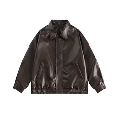 fall outfits 2024 New American Retro Motorcycle Style Hip Hop Jacket Women's Spring and Autumn Small Couple Versatile Popular Leather Jacket