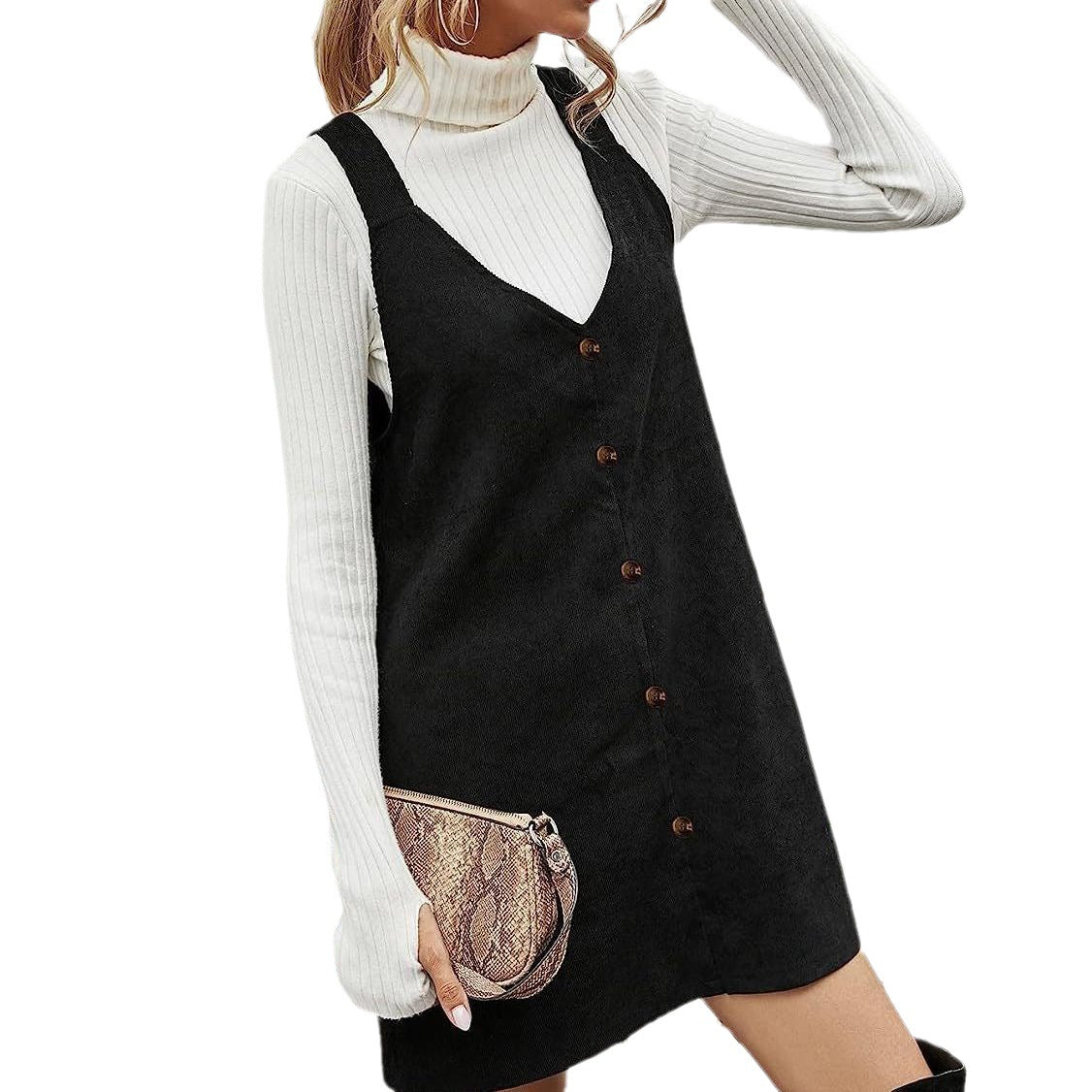 grunge outfits Women's Elegant Corduroy Strap Dress Sexy Commuter Sweet Style Autumn and Winter New