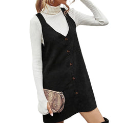 grunge outfits Women's Elegant Corduroy Strap Dress Sexy Commuter Sweet Style Autumn and Winter New