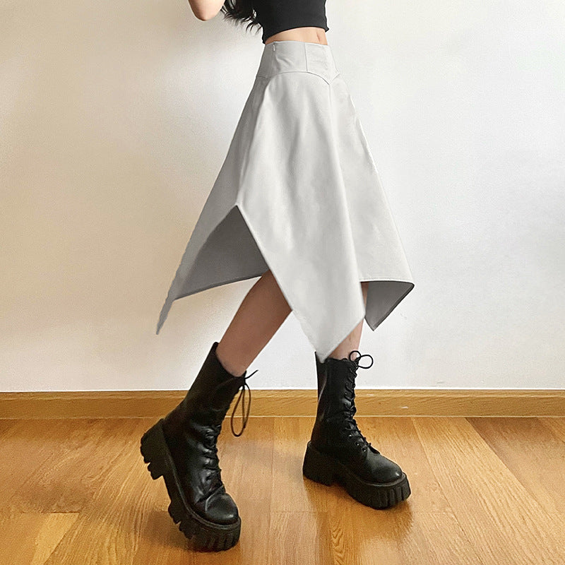 Summer Fashion Trendy Women's Clothing New Low Waist Irregular Loose Slimming Versatile Skirt