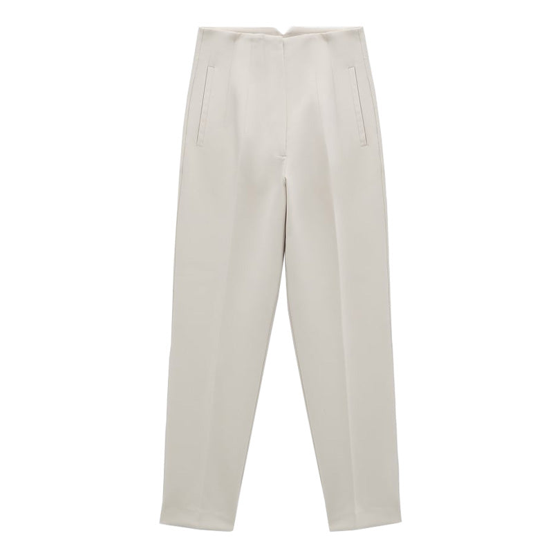curvy casual outfits Autumn New Casual Pants Professional Temperament Commuter Front Pleated Slimming Ankle High Waist Pants 7901432