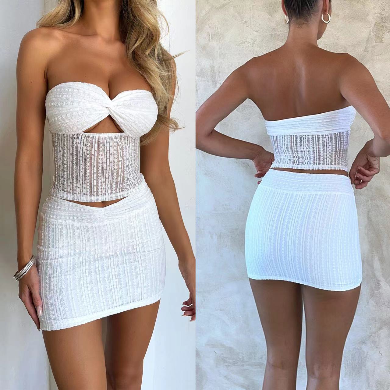 picture day outfit highschool Spring Fashion Sexy Internet Celebrity Lace Front Mid Bow Suit Skirt for Women New