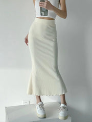 fashion outfits Gentle Sheath Fishtail Skirt for Women Spring Ins Blogger High Waist Slim Mid-Length Skirt