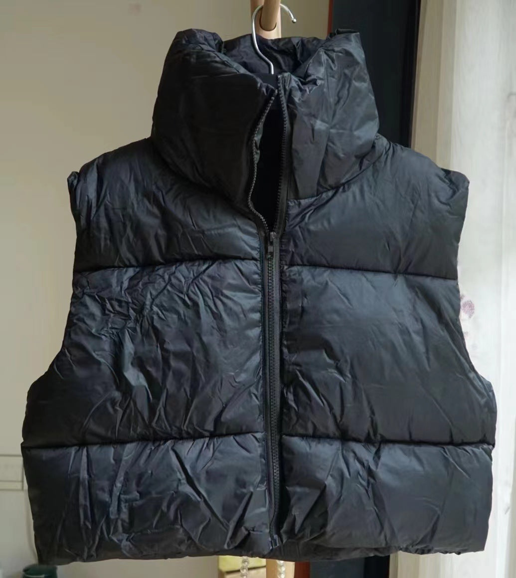 fall outfits women Women's Sleeveless Cotton-Padded Jacket Lightweight down Cotton Vest Winter Stand Collar Thickened Warm Short Vest for Women