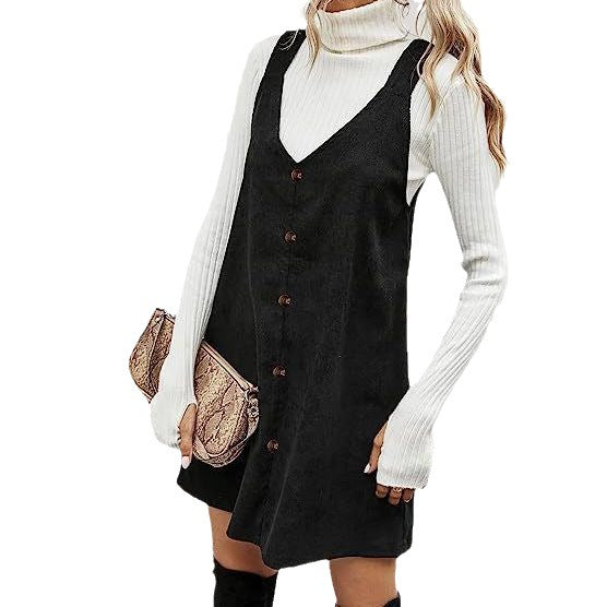 grunge outfits Women's Elegant Corduroy Strap Dress Sexy Commuter Sweet Style Autumn and Winter New