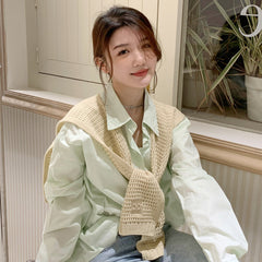 casual fall outfits Spring and Autumn Knitted Shawl for Women, Fashionable Decoration, Western Style Shoulder-Matching, Summer, Skirt, Neck Protection