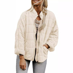 fall trends 2024 outfits Solid Color Stand Collar Cotton Coat New Loose Pocket Long Sleeve Jacket Top for Women