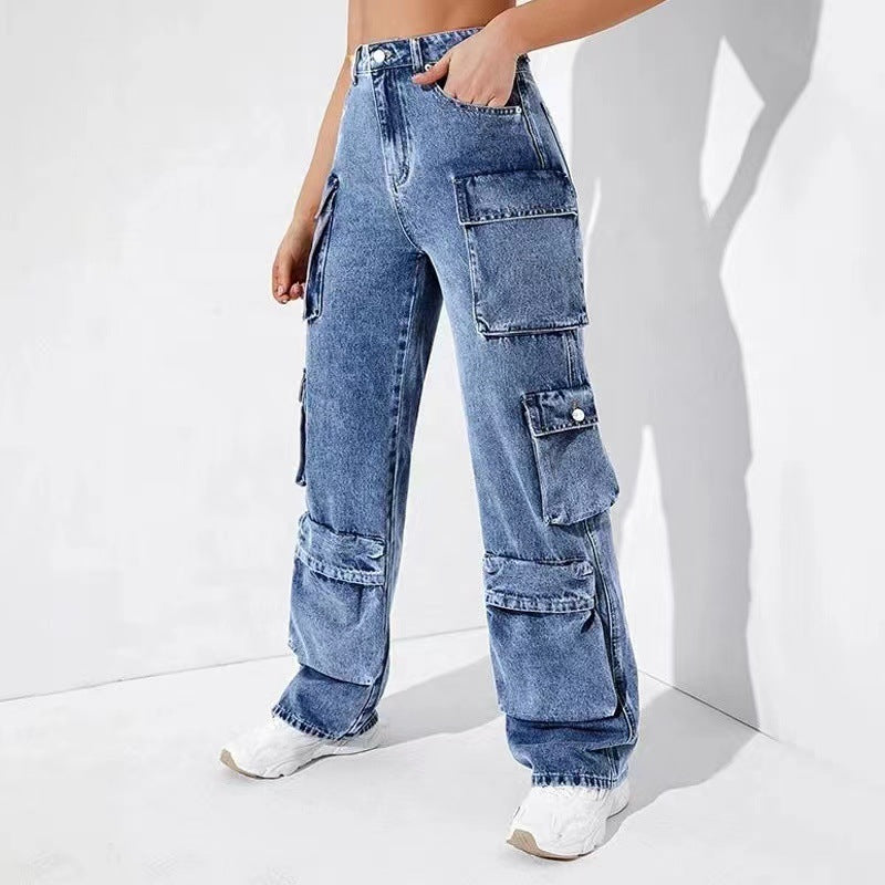 usher concert outfit ideas Women's Jeans Overalls High Waist Flap Pocket Women's Pants Loose Fit Women's Pants