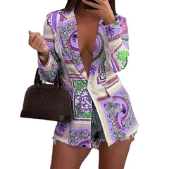 New Autumn and Winter New Long Sleeve Fashion Sexy Printed Small Suit Jacket