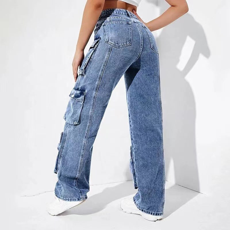 usher concert outfit ideas Women's Jeans Overalls High Waist Flap Pocket Women's Pants Loose Fit Women's Pants