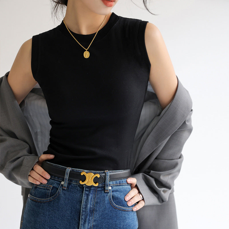 summer outfits inspo Cotton Small round Neck Basic Base All-Match Camisole Women's Summer Inner Sleeveless Outer Wear