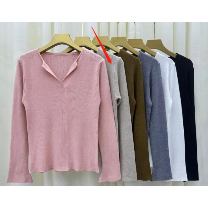outfit inspo Korean Style Polo Collar Sweater Women's New Design Double Collar Chic Early Autumn Chic Top Bottoming Shirt