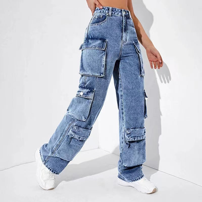 usher concert outfit ideas Women's Jeans Overalls High Waist Flap Pocket Women's Pants Loose Fit Women's Pants