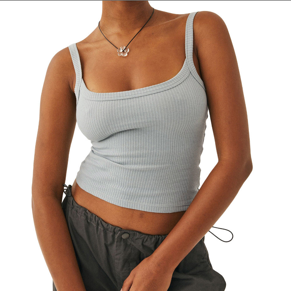 women fashion 10 Colors Optional Women's Clothing New Knitted Pure Desire Camisole Inner Wear Slim Fit Hot Girl Y2g Outer Wear