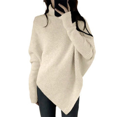 outfit inspo fall Women's Turtleneck Irregular Niche Sweater Autumn and Winter Korean Style Loose Lazy Style Soft Glutinous Knitted Top Thickened