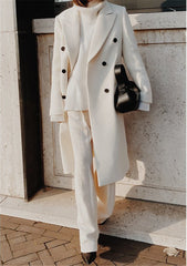 2000s fashion Wish Two-Color Long-Sleeved Woolen Coat Women's Clothing