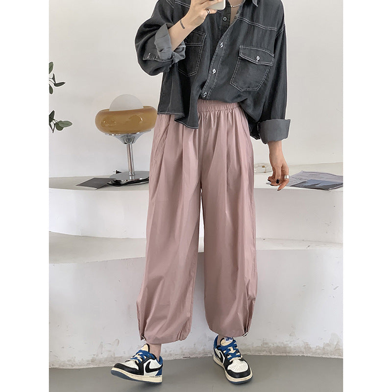 Trousers Drawstring Casual Pants Summer Korean Style Loose Casual Pants Trousers
