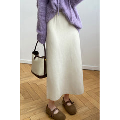 outfit inspo winter Women's Mid-Length Wool Knitted Skirt Autumn and Winter Straight Skirt Super Nice Wool Sheath Straight Skirt