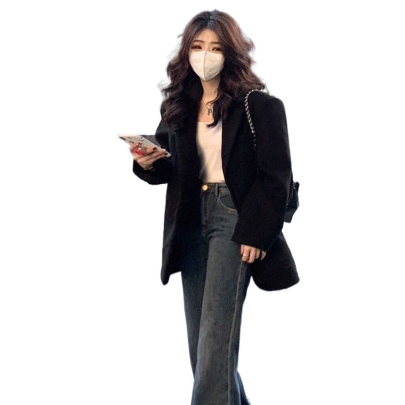 joker costume female outfit Black Suit Jacket for Women Spring and Autumn Small High-End Fashion Net Red Suit Jacket Trendy Chic